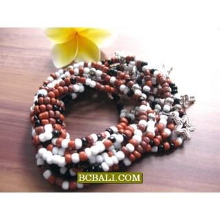 Charm Beads Bracelets Stretching Mix Color